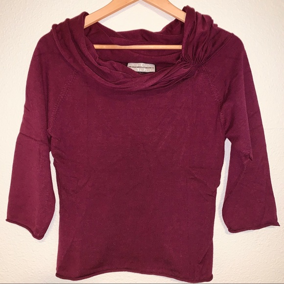 GASCO Wine Fitted Wide Collar Sweater - Picture 3 of 5